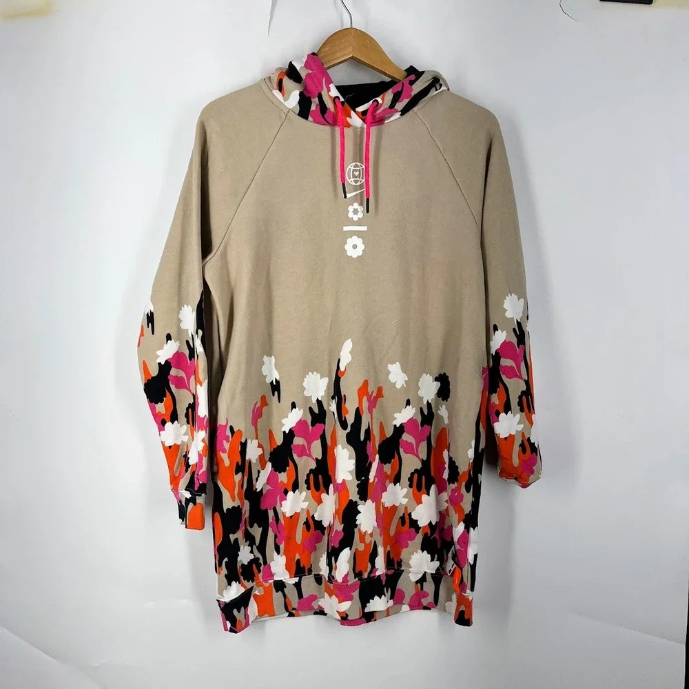 Nike M Womens‎ Essential Fleece Floral Hoodie Dress RARE DD9068-221 Size S